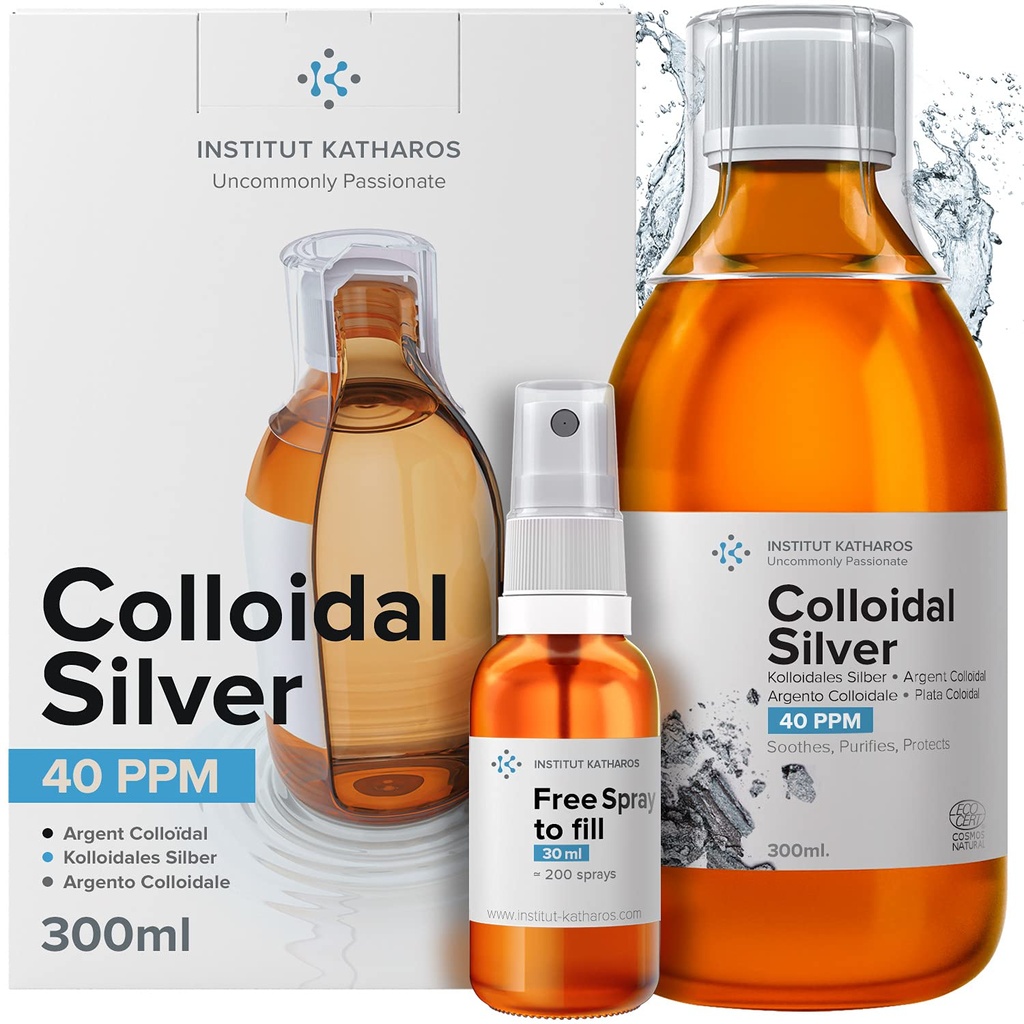 cooidal Silver נוזל 10 oz & Spray כדי למלא ● bioactive Hydrosol Silver מים ● תמיכה טבעית Immune ננו פתרון תוסף ● ●  I  I  Mineral  P אורגני Structured Plata Coloidalal