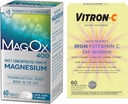 Vitron-C High Potency Iron Supplement, Immunt Support 60ct and Mag-Ox 400 Magnesium מינרלים תוספת 60ct