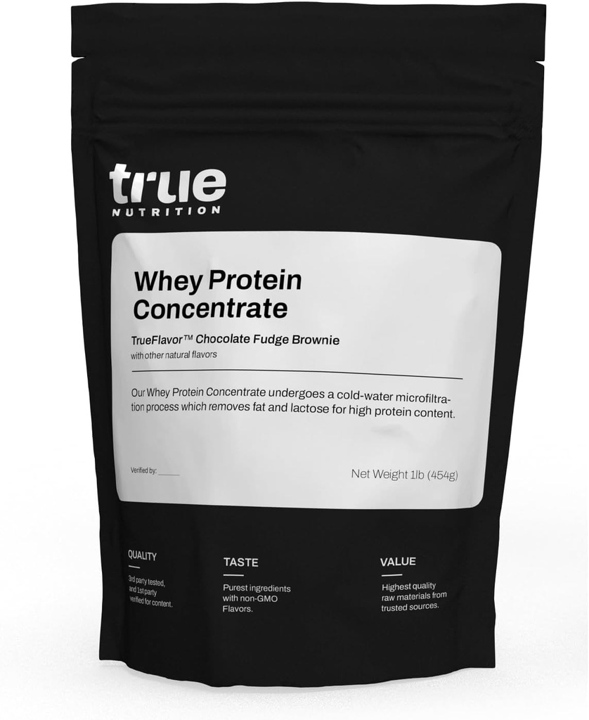 תזונה אמיתית - אבקת חלבון Whey - 100% אבקת חלבון Whey - Fast Acting Low Carb אבקה עם אמינו Acids - גבוה Leucine - שוקולד Fudge Brownie - 1lb.