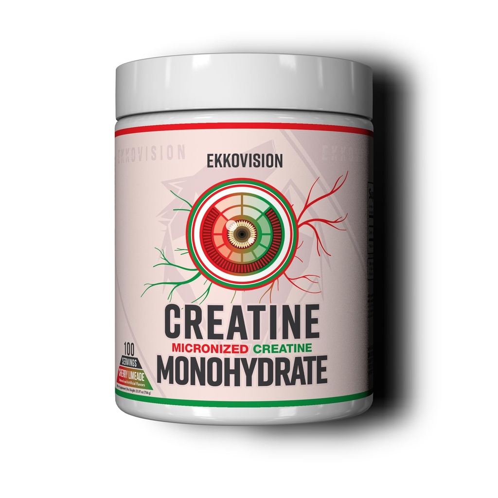 אבקת Ackovision Creatine Monohydrate, Micronized, Cherry Limeade, Pre Workout & Post עבודהout תוסף עבור גברים ונשים, תמיכה באנרגיה, קל לערבב בשקות, Smoothies & Beverages, 100 משרתים