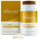 AGELESS™: UltraMAX Gold™ Capsules, HGH Anti-Aging Supplement for Women, Slows Cellular Aging, Supports Immune Health, Smoother Skin Tone and Restorative Sleep, Weight Management, 90 Capsules