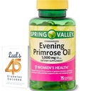 Spring Valley Evening Primrose Oil Women's Health Dietary Supplement Softgels, 1000 מ"ג, 75 Count, Softgels, Evening Primrose Oil קפסולות 1000mg Bundle עם 45 של LualL
