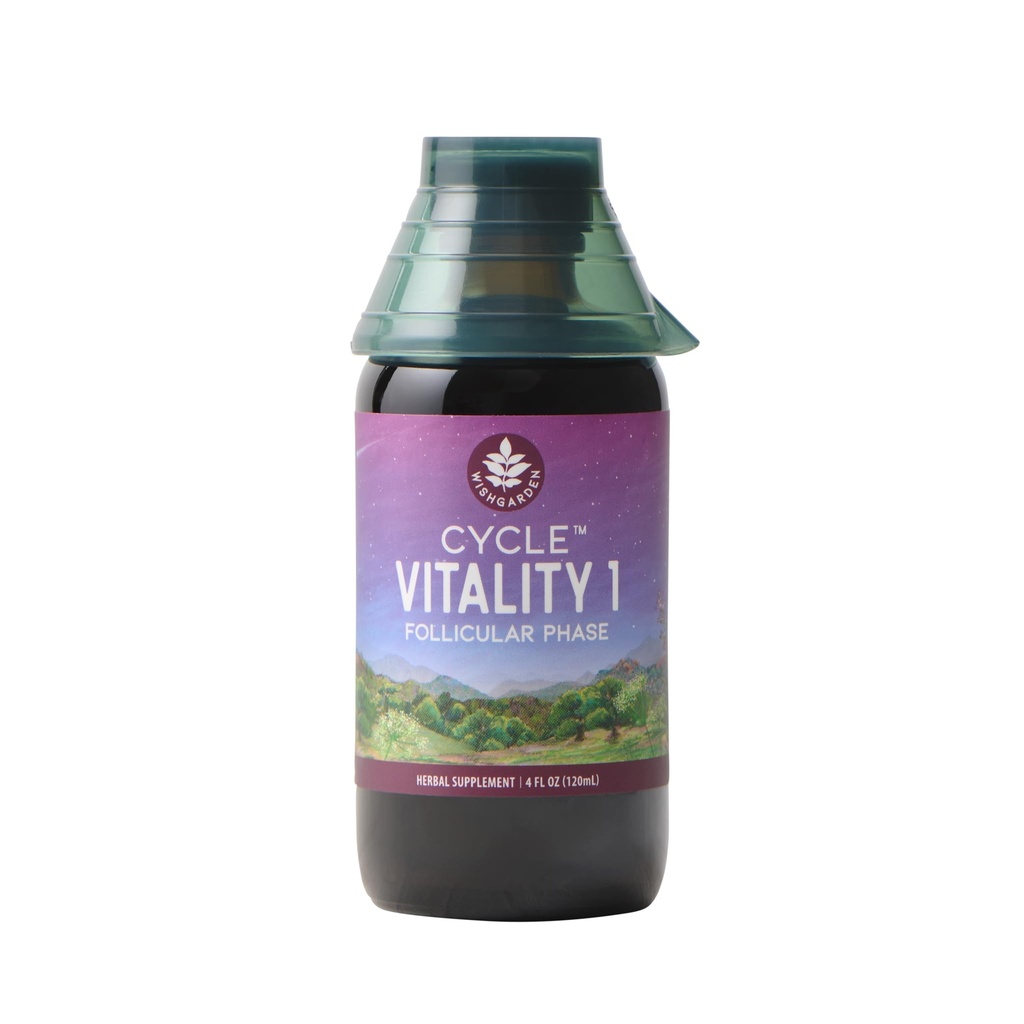 WishGarden Herbs Cycle Vitality I folicular Phase - Plant-based Herbal Supplement w/Vitex & Black Cohosh, תומך ב- Optimal Estrogen Levels & מעודד מחזורים בריאים ותפקוד Liver, 4ozx4oz & Black Cohosh, תומך ב- Optimal Estrogen Levels & מעודד מחזורים בריאים של Menstrual Cycles & Liverfunction, 4oz4oz4oz4oz