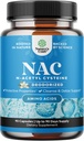 NAC תוסף N-Acetyl Cysteine עם Vanilla - Detox N-Acetylcysteine תוספת עבור Lung Health & Respiratory פונקציונלי, Liver & Kidneys Detox & ניקוי - Amino NAC קפסולות למבוגרים - 90 Ct 90 Ct