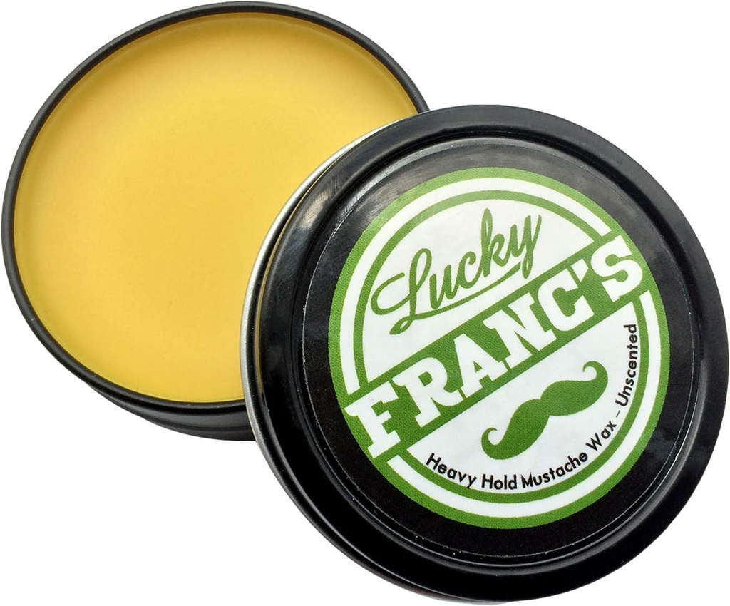 מוסטאש של לאקי פרנק עבור גברים All Natural Scent Free Formula with Beeswax and קוקוס שמן ארצות הברית Made Mustache Styling Wax 2