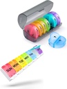 2 Pack Weekly Pill מארגנת, Sukuos Daily Pill Box 7 Day Pill Cases עבור ויטמינים, שמן דגים או תוספים, BPA חינם