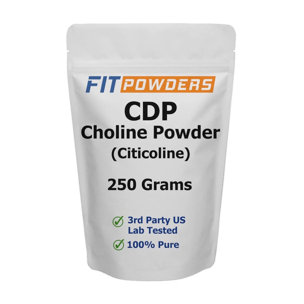 אבקת Citycoline, CDP Choline אבקת טהור עם Scoop, non-GMO, תוסף קוגניטיבי לזיכרון ולמידה (250 גרמים)