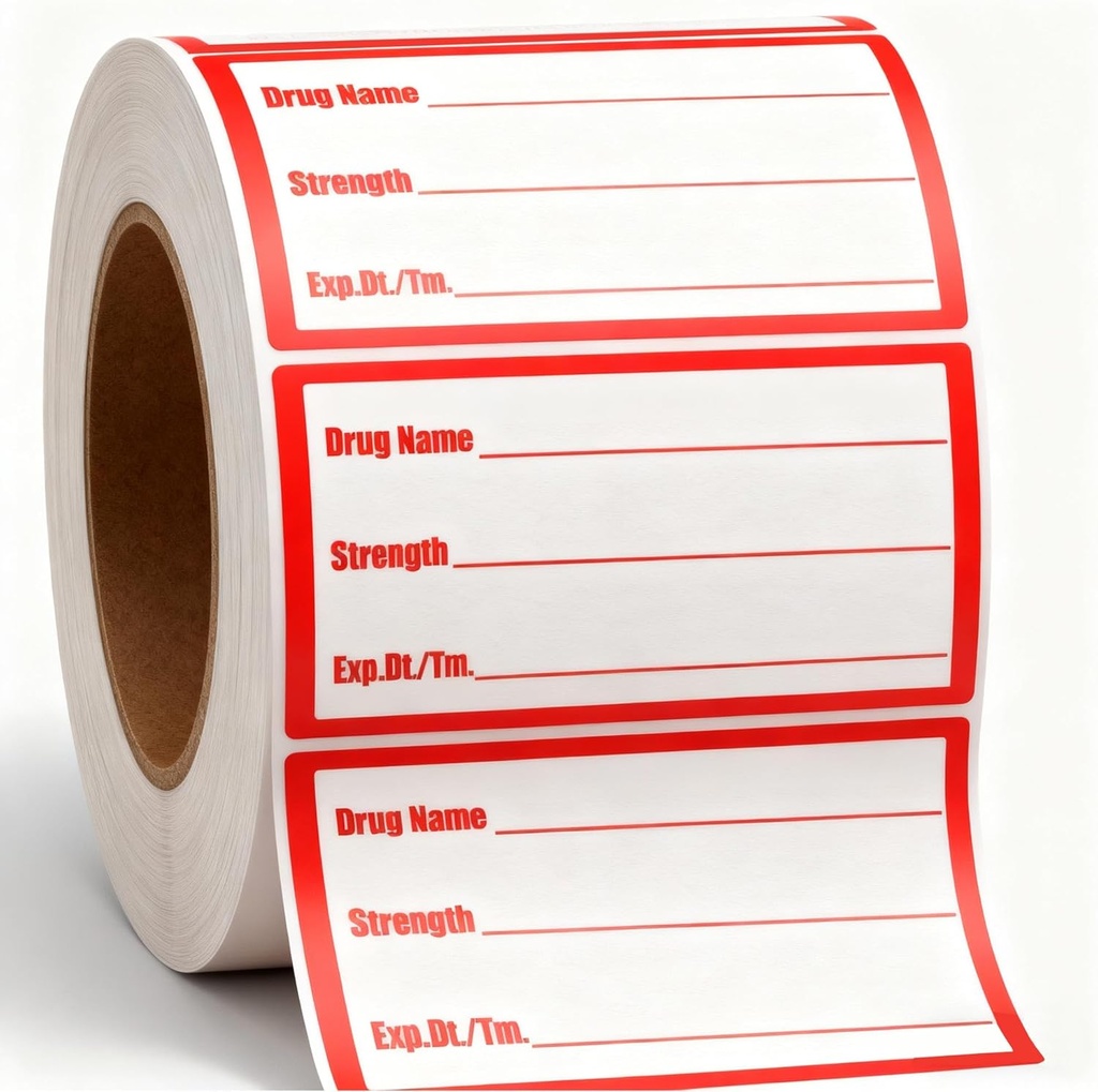 500Pcs Drug Name Labels תרופות מחזקות 1x2 Inch-Veterinary הדרכה תוויות מזכירות