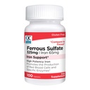 איכות בחירת ברזל 65 מ"ג (325 מ"ג פרייזר Sulfate) גבוה בטיחות ברזל גלולות תוספת טבליות ב 100 Count Bottles