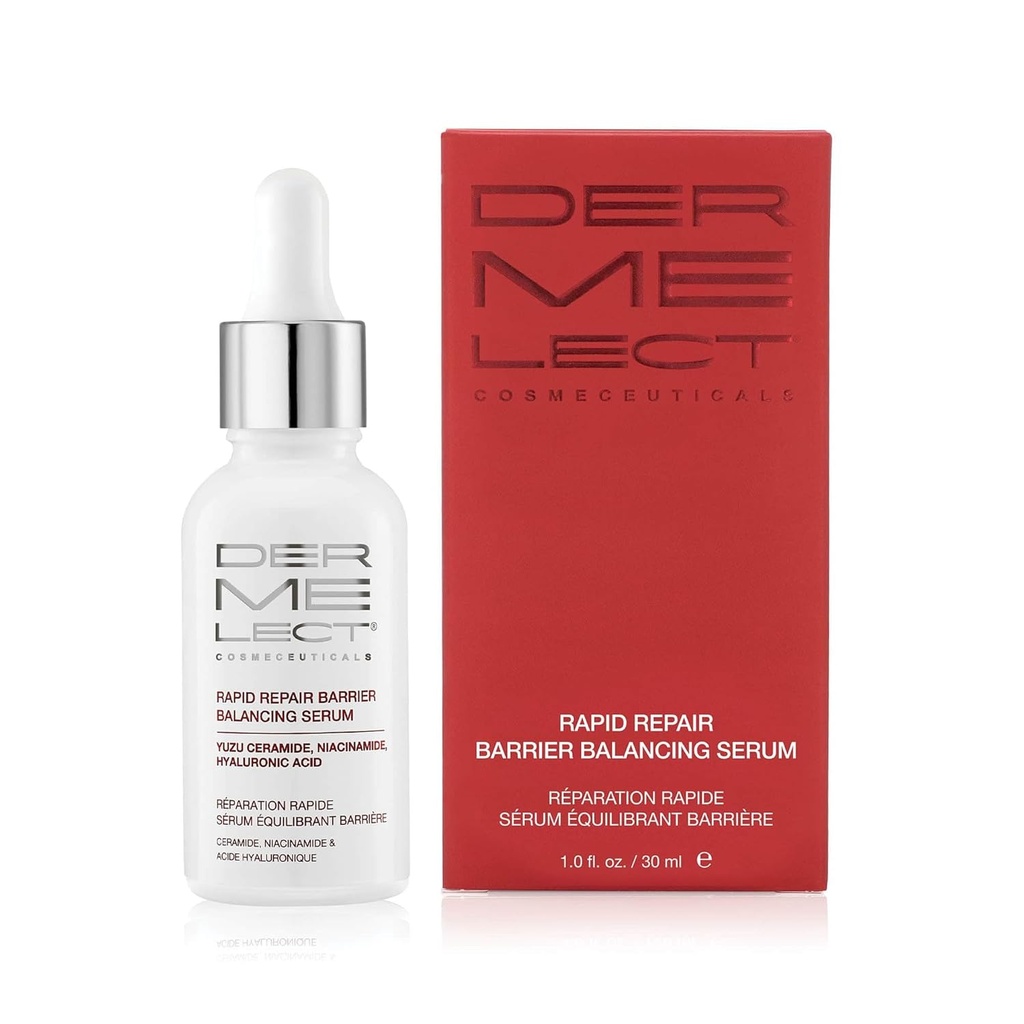 Dermelect Cosmeceuticals Rapid תיקון מחסום Balancing Serum - Super-Hydrating Treatment with Niacinamide, Hyaluronic Acid, Prebiotics, & Antioxidants for Smooth, Radiant Skin 1.0 oz