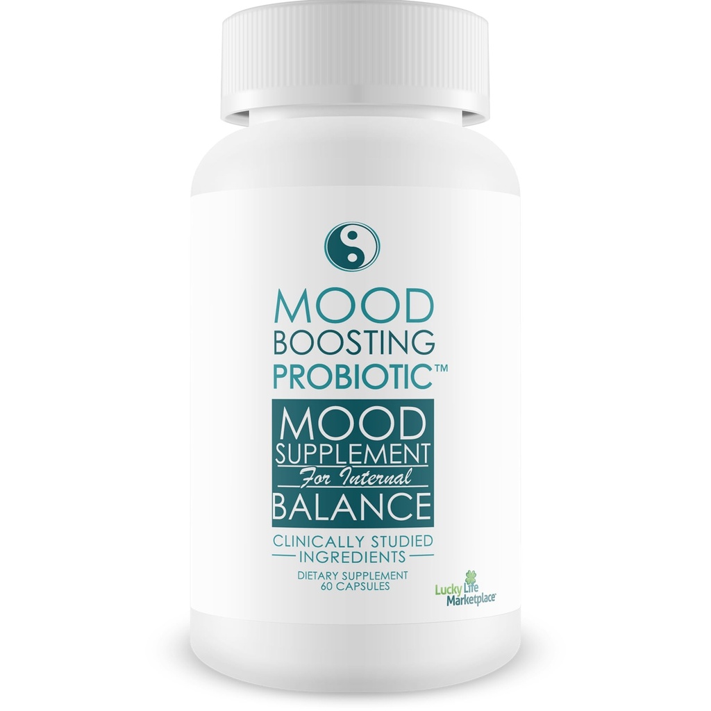 Mood Boosting Probiotic Mood תוסף - Universal Formula for Women & Men - תמיכה פרוביוטית ופרוביוטית עבור יתרונות גוף מלא - עזרה שיפור בריאות הנפש וחיסון בריאות בריאות