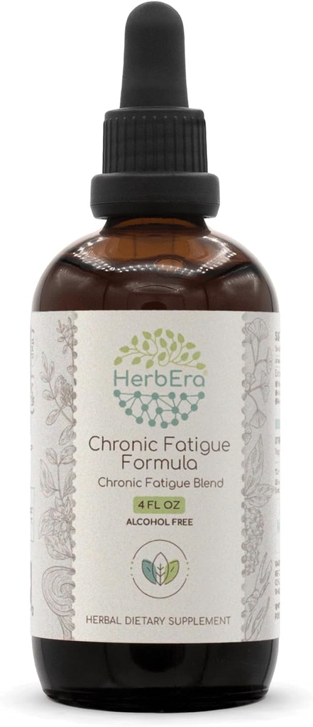 HerbEra Chronic Fatigue פורמולה B120 ללא אלכוהול פלט Tincture: סיביר ג'ינסנג שורש, Ashwagandha Root, Licorice Root, גינקו Biloba Leaf, Reishi Mushroom. Chronic Fatigue Band 4 Fl Oz