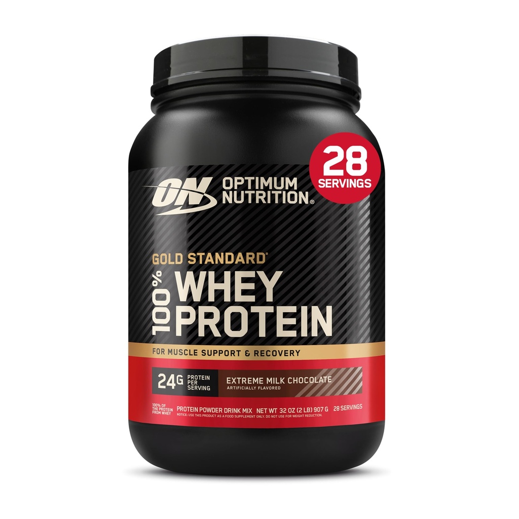 אופטימוס תזונה זהב סטנדרטי 100% אבקת חלבון Whey, שוקולד חלב קיצוני, 2 פאונד (Pack of 1) (Packing May Vary)