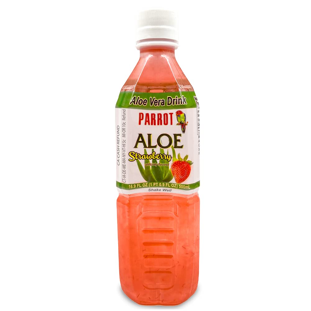 Parrot Brand Aloe Strawberry 16.9 fl.oz.(Pack של 10)