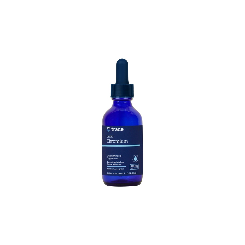 Trace מינרלים Ionic Chromium 550 mcg - תוספת תזונתית לתמיכה באנרגיה וצמיחה שרירים - תוספת טיפות נוזלי עם Magnesium, Chromium, Chloride & More - 2 oz (בערך 48 משרתים)