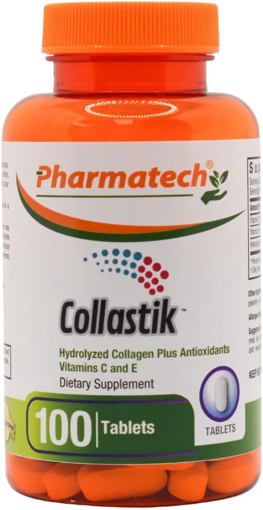 hydrolyzed Collagen ו-E לנשים. Skin and Nails Health, Premium Collagen Plus Antioxidants תוסף, 100 טבליות, Collastik
