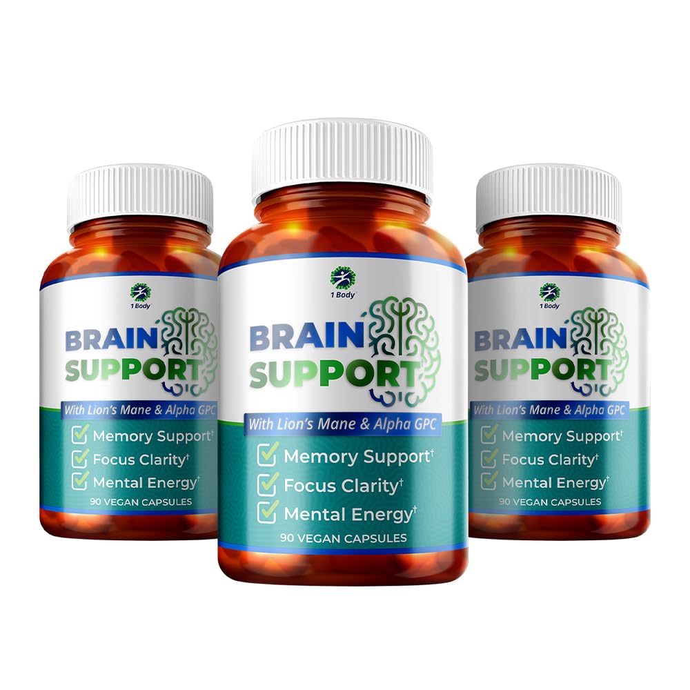 One Body Support Triple Pack, Alpha GPC ו- Lion's Mane Extract, 90 קפסולות