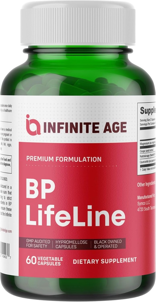 Age BP Lifeline קפסולות, 60 Count - Heart Health Support Supplement with Grapeseed Extract, Nattokinase, Quercetin ו Magnesium - Made in the USA