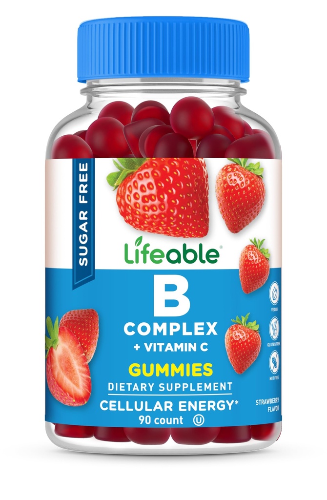 ויטמין B מורכב סוכר חינם ויטמין B מורכב חניכיים | B-Complex עם ויטמין C | ויטמין גדול VIT B מורכב ויטמינים