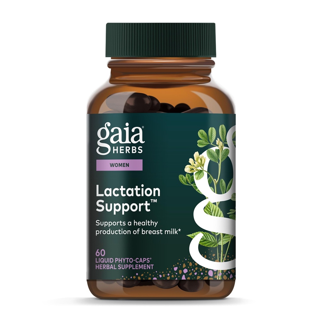 גאיה Herbs Lactation תמיכה - תמיכה בייצור בריא של חלב אם ב אמהות סיעוד * - עם Fenugreek Seed, Fennel Seed, ו- Raspberry Leaf - 60 Vegan נוזל Phyto-Capsules (20-Day Supply).