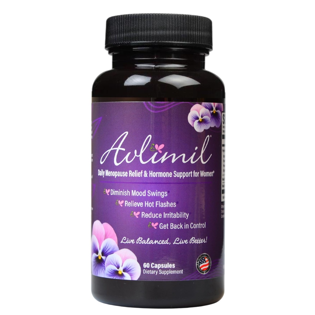 Ablimil הורמון איזון & Menopause תמיכה | Mood Swings, Hot Flashes, Night Sweats and Irritability - Isoflavones, Black Cohosh, Raspberry, ולריאן, סייג, Red Clover, Lemon Balm - 1-Month
