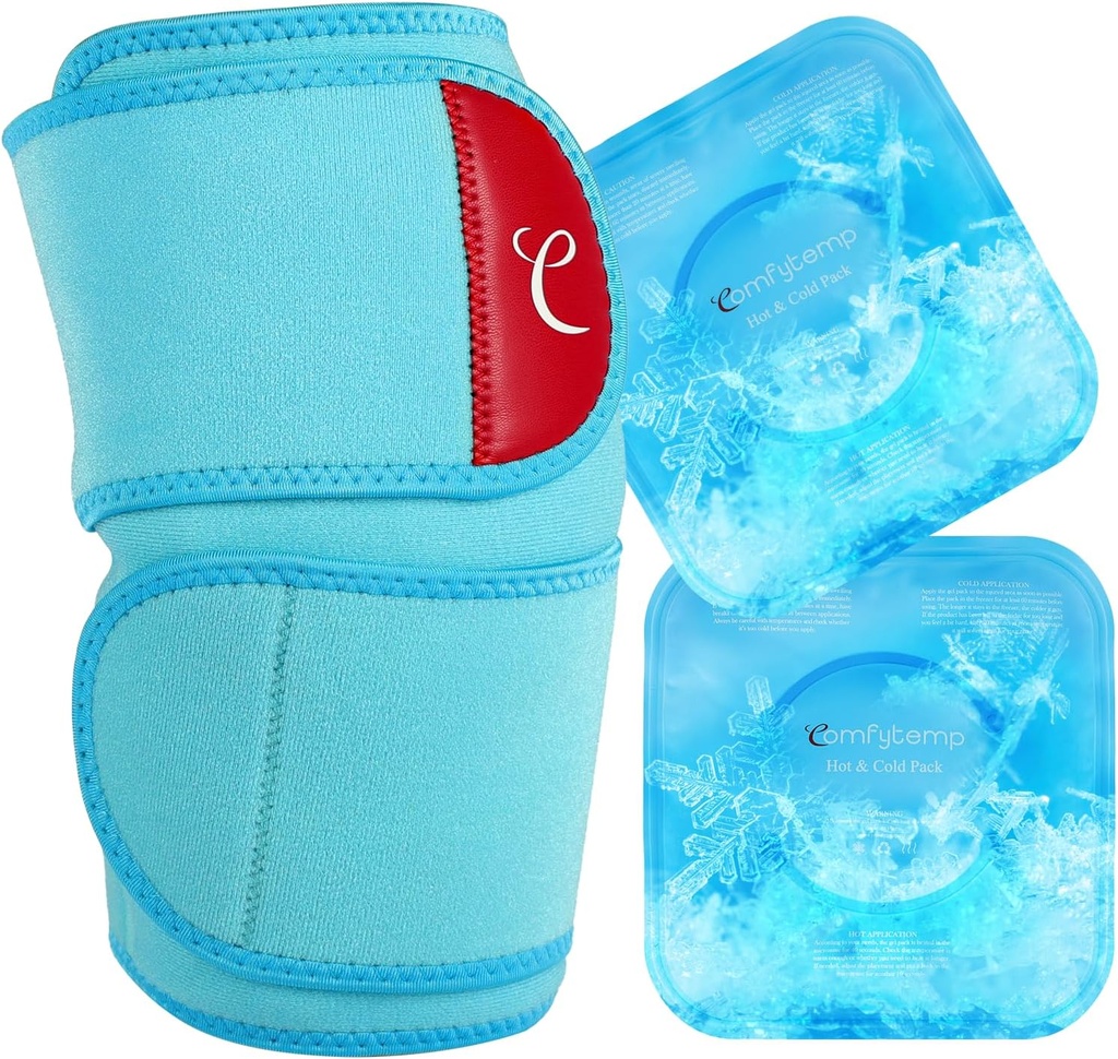 חבילת הקרח הברך הגדולה עם 2 Gel Soft Pack, Reusable Compression Knee Brace for Meniscus Tear, Joint Pain Relief, ACL, After Surgery Get Well Gifts, Men Running Gear