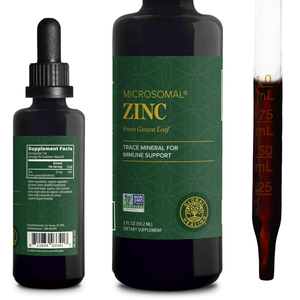 Global Healing USDA אורגני Zinc תוספי נוזל - טהור ויטמין טיפות עבור Immune System Boost, הורמון איזון, והזדקנות בריאה - טבעי, טבעוני ידידותי, non-GMO, אורגני Zinc ויטמינים (2 Fl Oz)