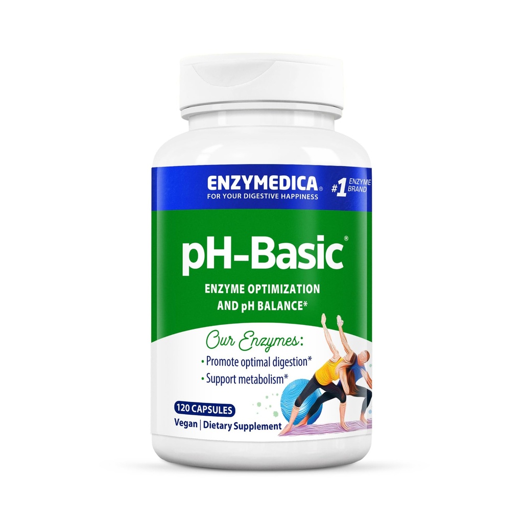 Enzymedica, pH-Basic, כולל Enzyive Enmes, Foodsents & Herbs, תומך בריאות העיכול ו- pH, 120 הרוזן