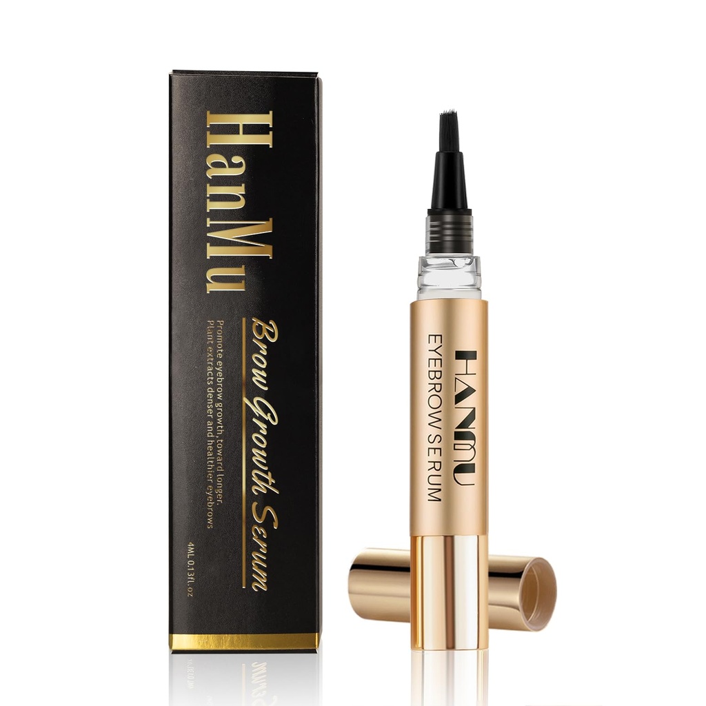 HANMU Eyebrow growth Serum, For Rapid Enhancing Brow Growth Faster, Fuller,Thicker, non Irritating Eye Brow Serum Enhancer 4 מ"ל