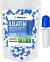 XPRS Nutra Size 1 קפסולות ריקות - 500 ספירה ריקה Gelatin קפסולות - גלולת גלולת גלולות טהור לגל Caps for Do-It-Yourself תוספים (כחול / לבן)