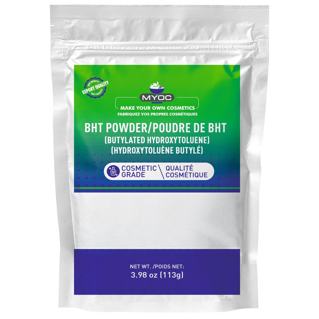 אבקת BHT321 g / 3.98 oz) - Cosmetic Class Antioxidant Stabilizer עבור קרם שמן סרums Lotions & DIY פורמולציות
