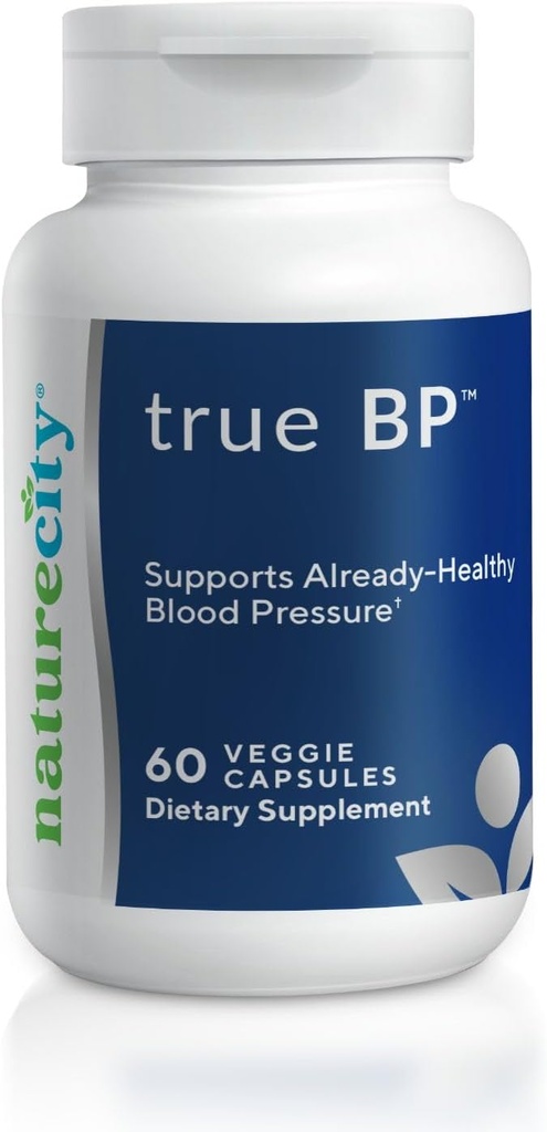 NatureCity True-BP | תוספי מזון לתמיכה ב- Blood Flow for Heart Health | MegaNatural-BP 80 מ"ג Ol Europein (60 ווג'י קפסולות) Non-GMO, Gluten FreeFree