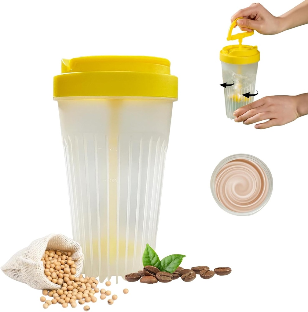 MIUPOO Stirring Bottle, Durable Stir Cup for Stirring Beverage, Small בלנדר שאיקר בקבוק, גביע קפה נוח מתאים למיקס קפה, שקיות חלבונים, Smoothies, תרגילים מוקדמים ומשקאות