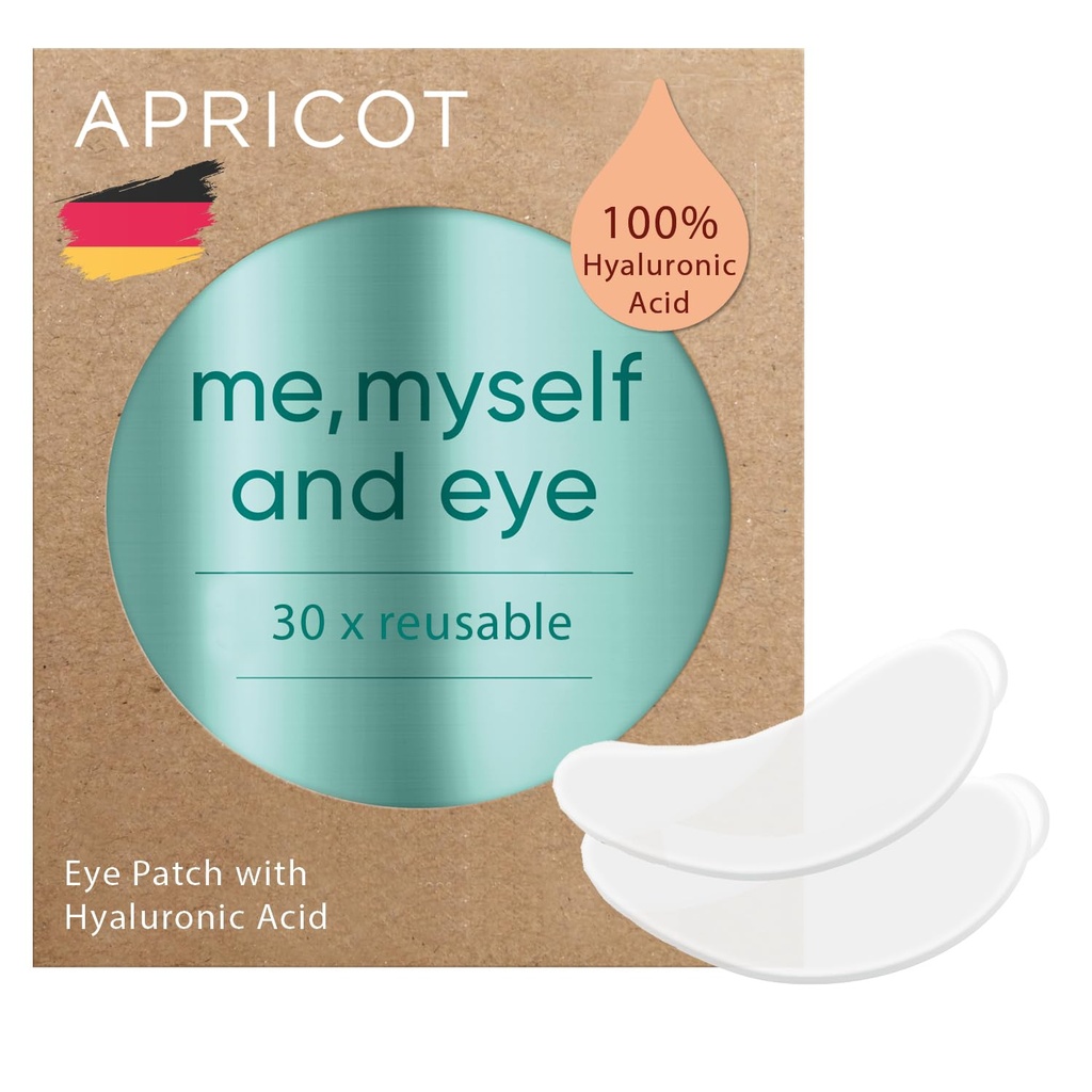 ARICOT Eye Patches with Hyaluronic Acid (חבילה של 1) I Anti-Aging Eye Pads "אני, עצמי ועין" אני מקטין קמטים עיניים שניתן להעלות על הדעת I Silicone tubes נגד קמטים שעשיתי בגרמניה