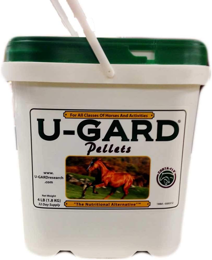 U-Gard Pellets 4 lb עבור כל כיתות של סוסים ופעילויות. תוסף Calcium Magnesium Dietary