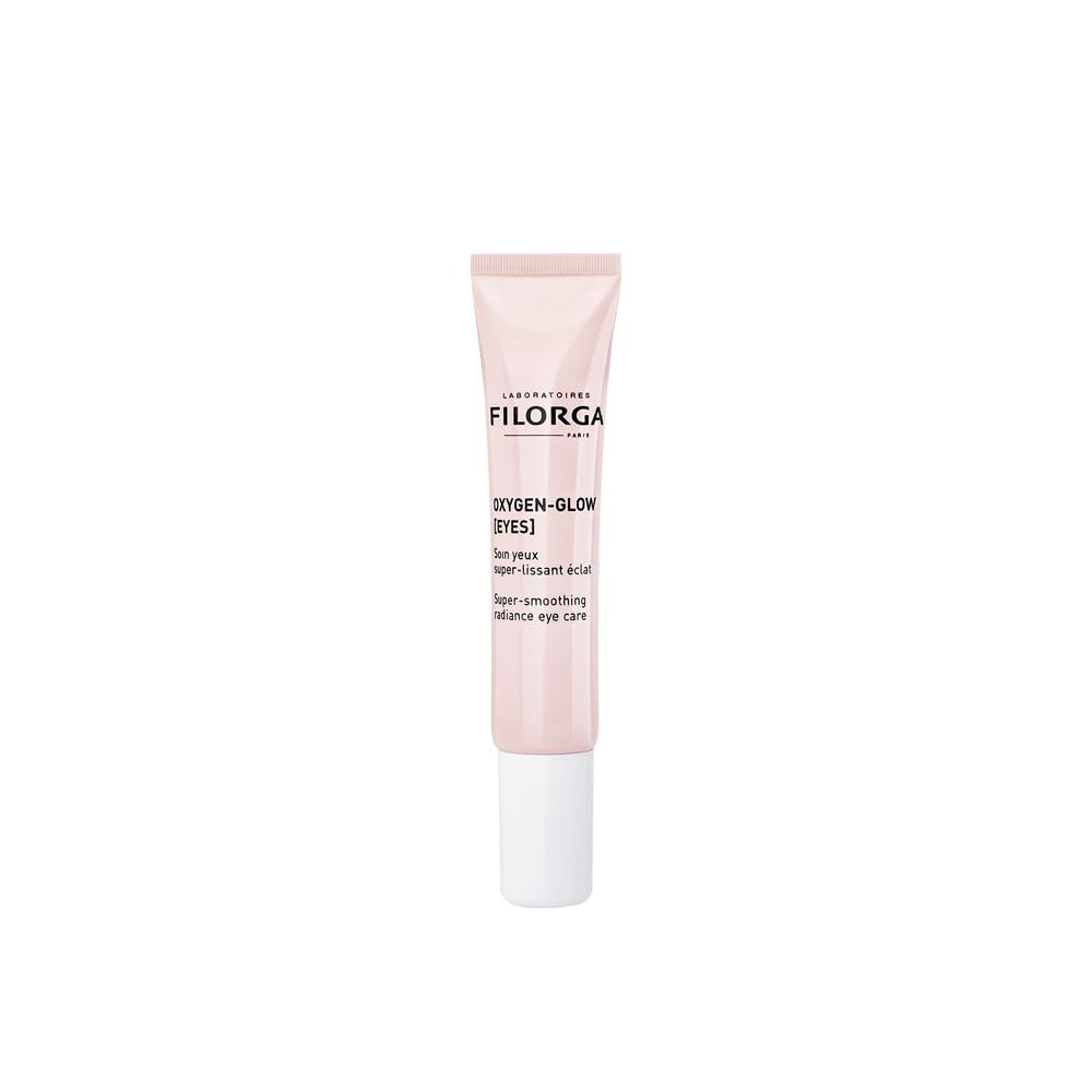 Filorga Oxygen-Glow Super Smoothing Eye Cream, משלב את Hyaluronic Acid ו Enzymes לטיפול יומיומי מהיר בעיניים עייפות, נפיחות ועיגולים אפלים, 0.5 Fl Oz (Pack של 1)