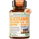 Glucosamine Sulfate עם Hyaluronic Acid, Boswellia, Black Pepper & MSM תוסף - 5-in-1 תוספים משותפים לגברים ונשים - בריאות משותפת, ניידות ועצמות העצם - FSA אליגible 60 Caps