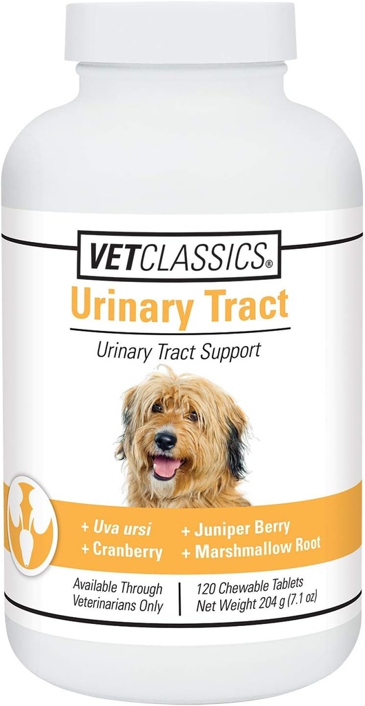 Vet Classics Urinary Tract כלב תוספת - Urinary Tract תמיכה לכלבים, Pet Incontinence- Cranberry כלבים תוספי - טבליות צ'ירוק 120 Ct.