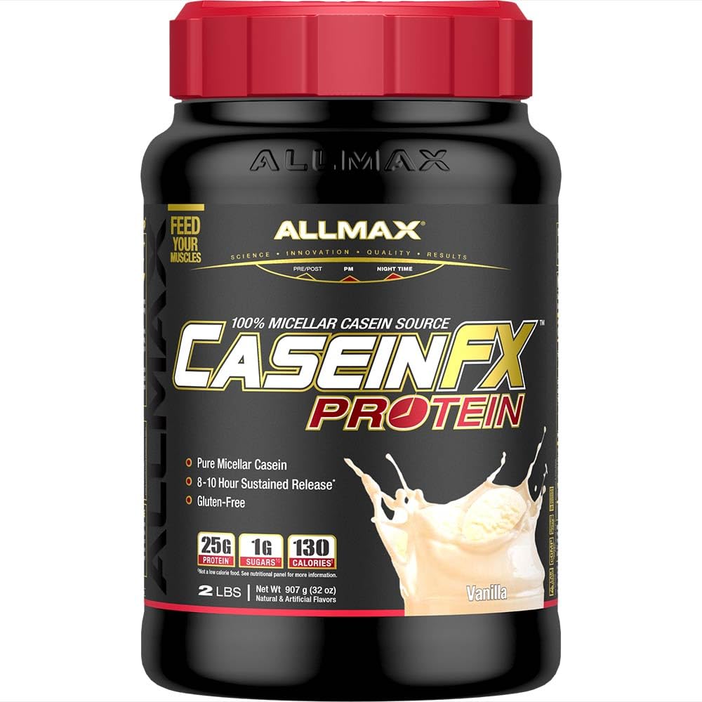 כל חלבון Casein-FX, Vanilla - 2 lb - 25 גרמים של חלבון איטי-Release Per Scoop - Low Carb & Zero הוסיף סוכר - Approximate 27 משרתים