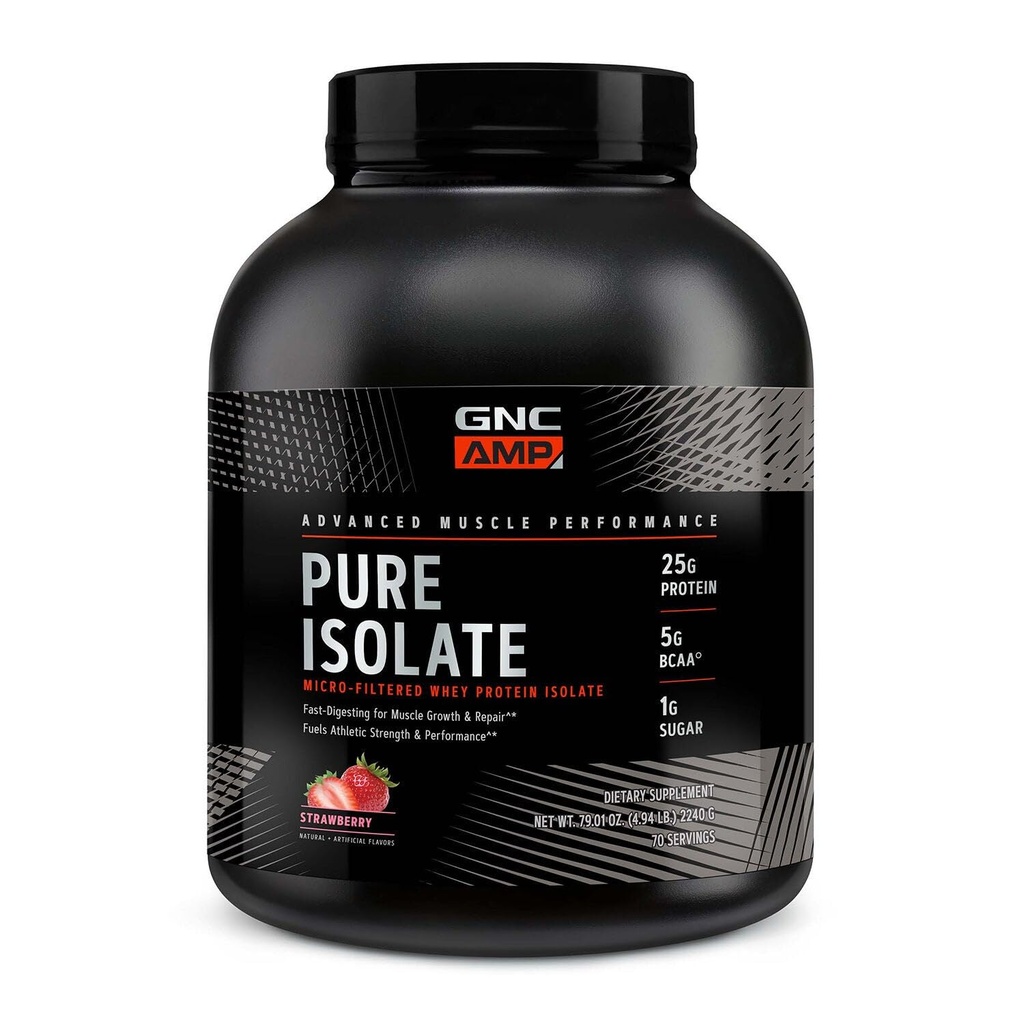 GNC AMP טהור Isolate חלבון Whey - Strawberry (70 משרתים)