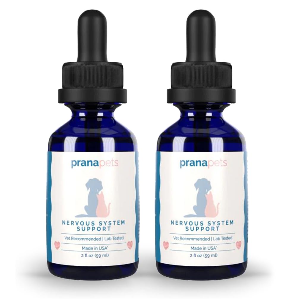 Prana Peters Nervous System Support for Dogs and Cats | Herbal Formula Safely Aids in Reducing Nervousness, Involuntary Muscle Movements