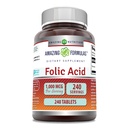 פורמולה מדהימה Folic Acid 1000 Mcg (1 Mg) | 240 טבליות תוסף ויטמין B9 | Non-GMO | Gluten Free | Made in USA