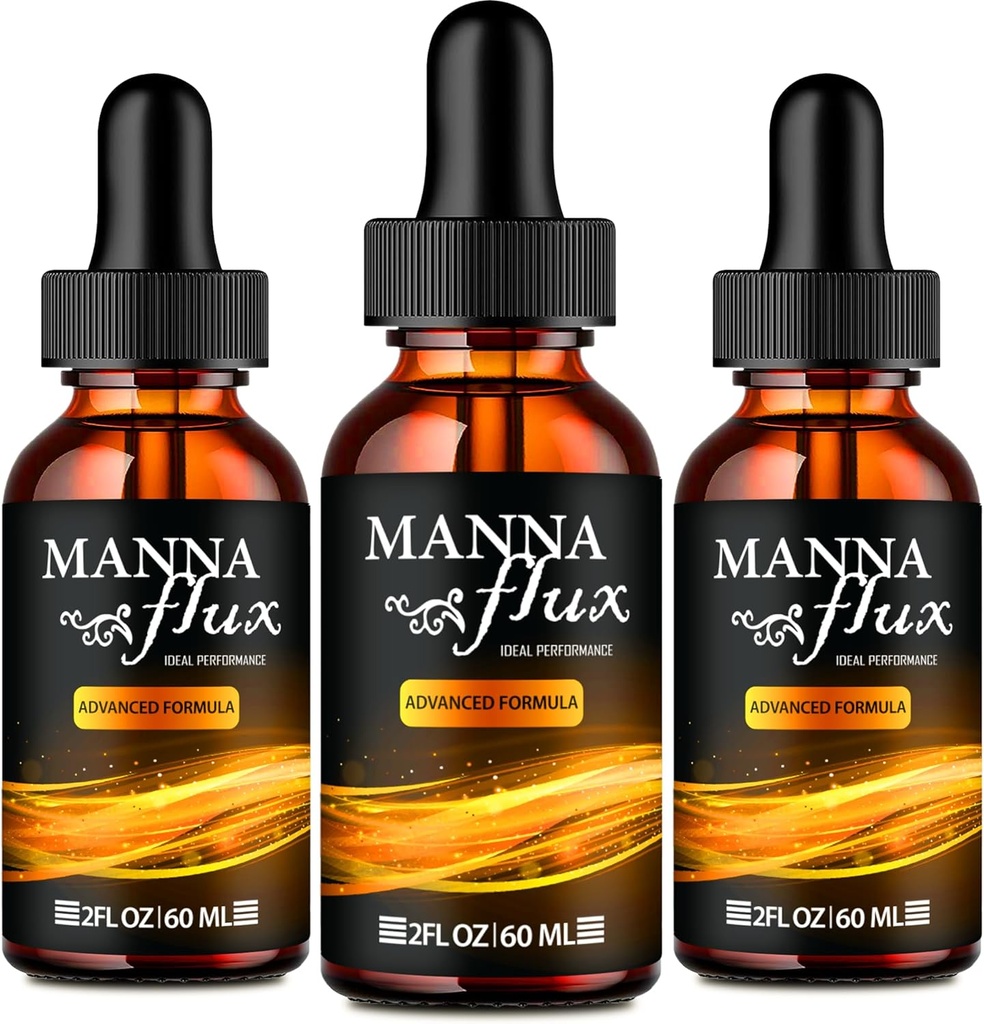 Manna flux Drops, Mannaflux תמיכה תוספי נוזל טיפות - כוח מקסימלי, Manna Flux בריאות & בריאות טיפות, Mannaflux All Natural פורמולה, Manna Flux נוזל טיפות ביקורות (3 Pack)