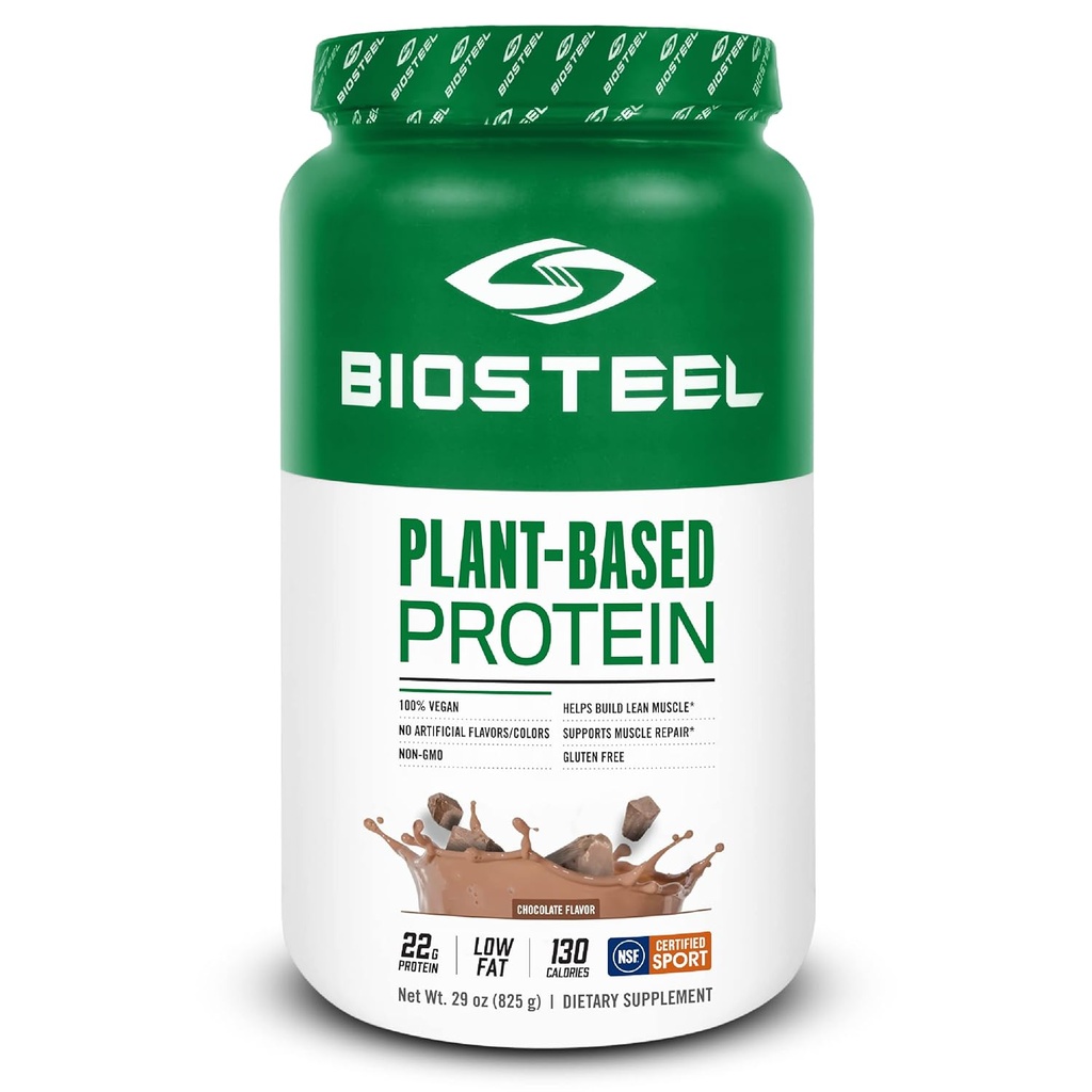 אבקת חלבון טבעוני bioSteel Vegan - שוקולד, NSF עבור ספורט, 1.8 lbs, 22g חלבון, 25 משרתים - אבקת חלבון מבוסס צמחי עם Brown Rice, Pea & Pumpkin Seed - אבקת חלבון צמחי פרימיום