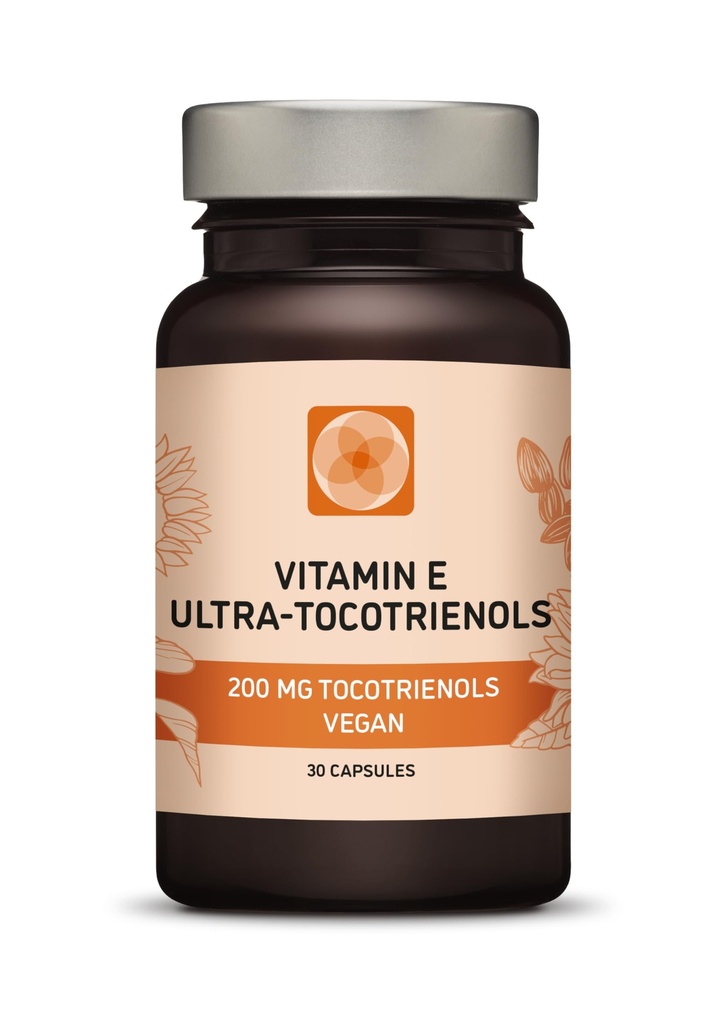 Ultra Tocotrienol 200 מ"ג ויטמין E טבעוני - All 4 tocotrienols - Alpha Tocotrienol + Beta Tocotrienol + Gamma Tocotrienol + Delta Tocotrienol - No Tocopherols (30)