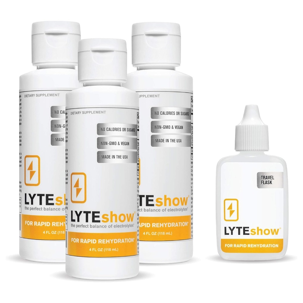 LyteLine Lyte Show Sugar-Free Electrolyte תוסף, 3 Pack, 120 משרתות - Keto Friendly, Zinc ו Magnesium for Rapid Rehydration, Workout, התאוששות שרירים ואנרגיה - טבעוני