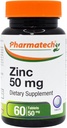 Zinc 50 מ"ג, Immune Support Supplement, Elemental Zinc Chelated Gluconate, מינרלים Antioxidant for Man and Woman Health, Acne, Easy to Swallow, 60 טבליות