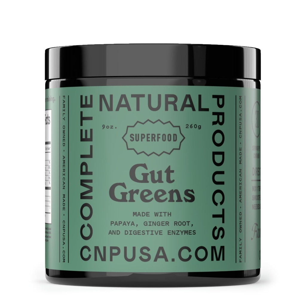 Gut Greens Superfood אבקת פורמולה תוספת - מדהים Raw Digestive Enzyme תוספי Grass Mix, 9oz, 30 משרתים