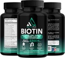 תוספי biotin ו Collagen עם Keratin - ביוטין 5000mcg קפסולות עבור צמיחת שיער, עור בריא וציפורים - אופטימיזציה של תרכובת Hyaluronic Acid & ויטמין B עבור נשים וגברים, 90 קפסולות