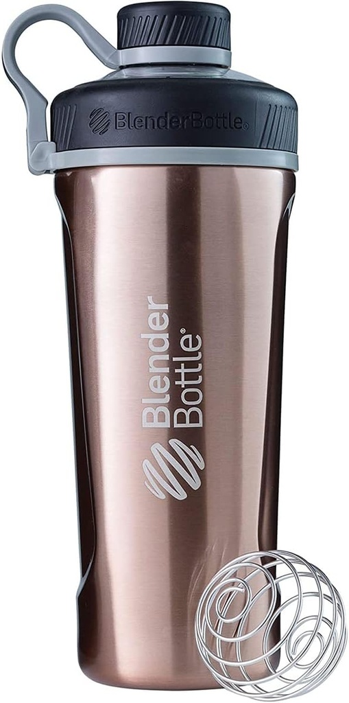 בלנדר בוטל רדיאן Shaker Cup Insulated Stainless Steel Water Bottle with Wire Whisk, 26-Ounce, Copper